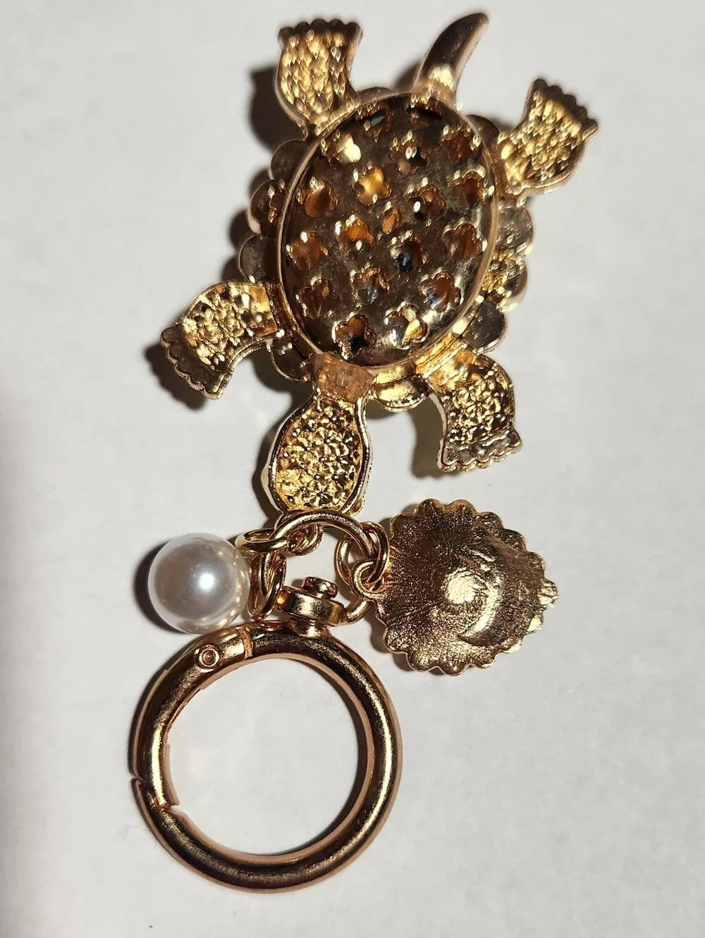 Green Turtle Stone Keychain/bag  Charm
